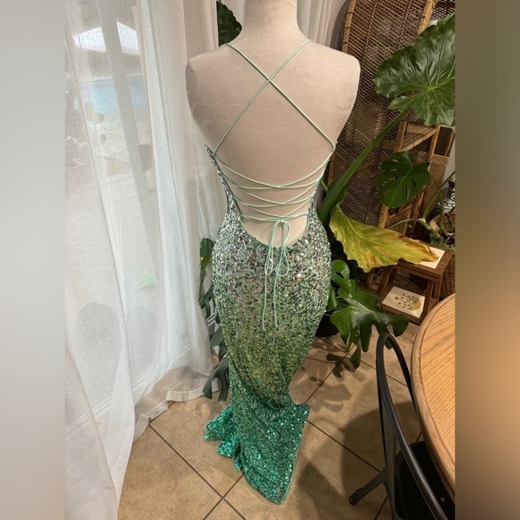 Primavera Couture 3916 Scoop neck ombré prom gown bridesmaid gown‎ party dress - Picture 5 of 8